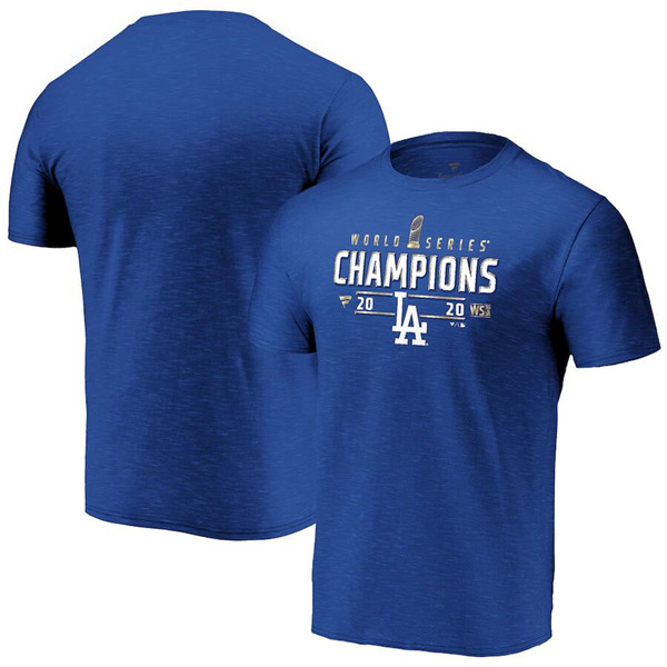 Men's Los Angeles Dodgers Royal Blue 2020 World Series Champions Locker Room Space Dye T-Shirt